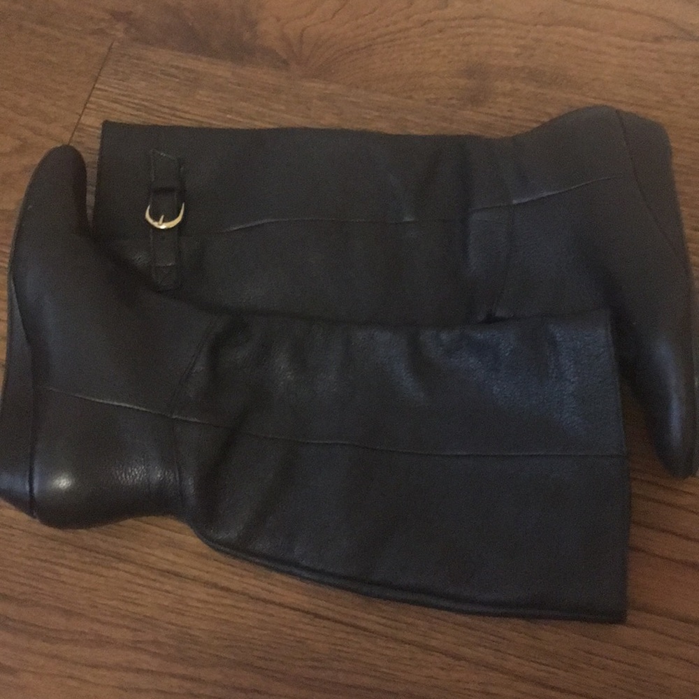 Black leather boots